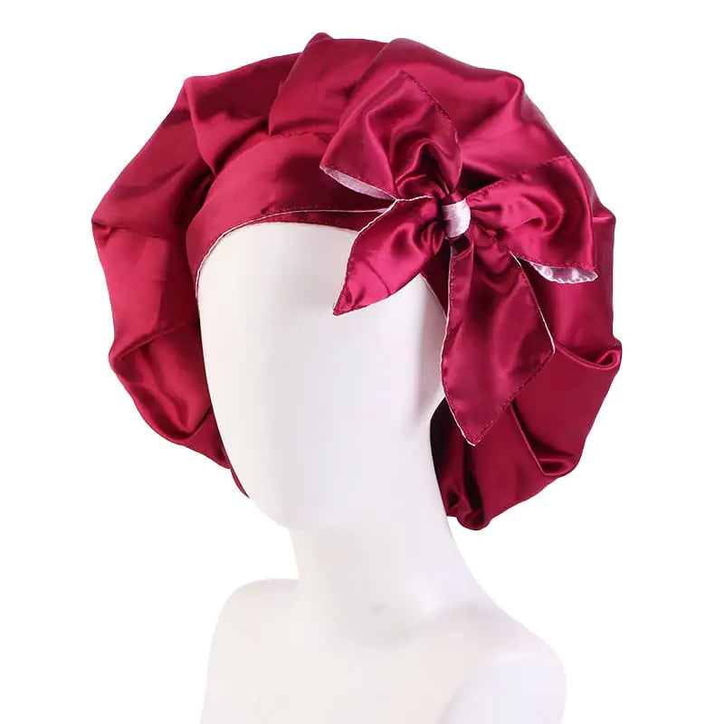 Trendy Double Satin Women's Hair Care Cap - Curly Luxe