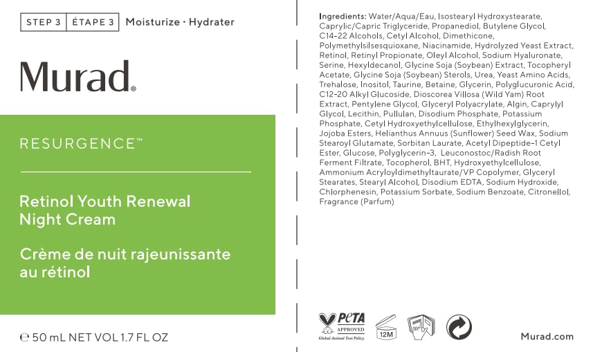 Murad Retinol Youth Renewal Night Cream 1.7oz - Curly Luxe