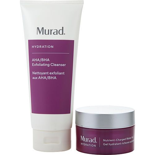 Murad by Murad Smooth + Replenish Set: AHA/BHA Cleanser 200ml + Nutrient Charged Water Gel 50ml --2pcs - Curly Luxe
