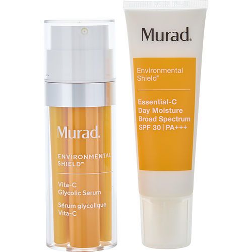 Murad by Murad The Power Brightener Set: Vitamin C Glycolic Serum 1oz + Essential C Day Moisture SPF 30 1.7oz --2pcs - Curly Luxe