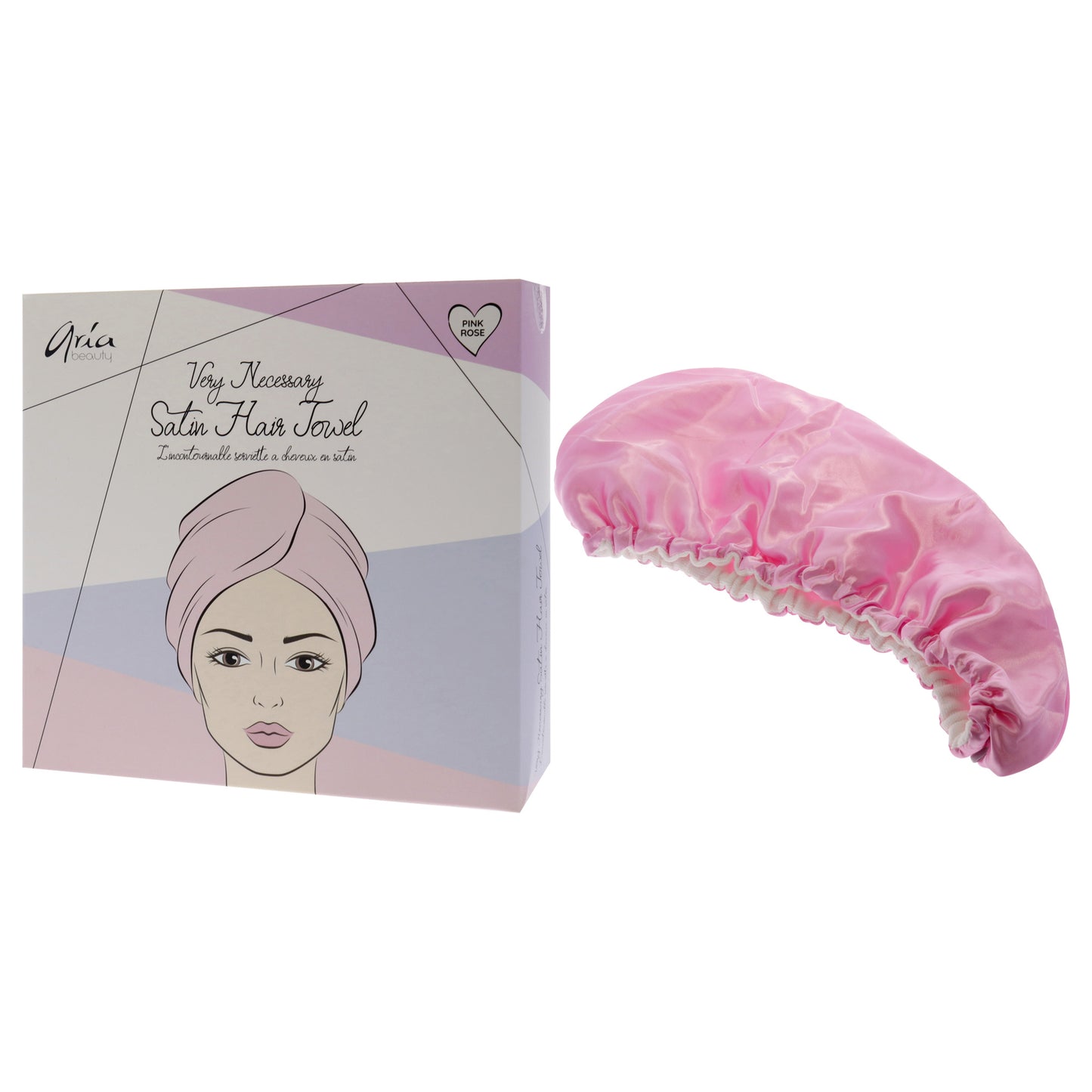 Satin Hair Towel - Pink - Curly Luxe