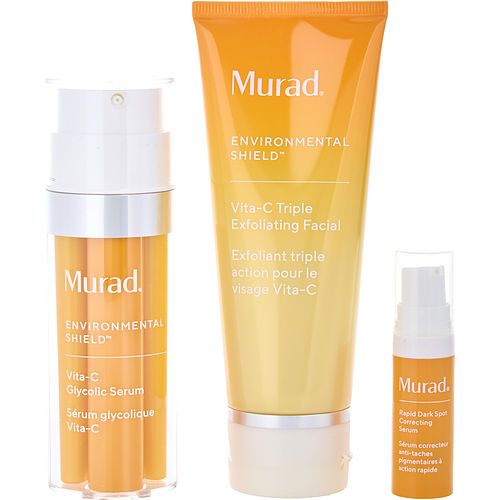 Murad by Murad The Dark Spot Corrector Set: Vita-C Glycolic Serum 1oz + Rapid Dark Spot Correcting Serum 0.17oz + Vita-C Triple Exfoliating Facial 2.7oz --3pcs - Curly Luxe