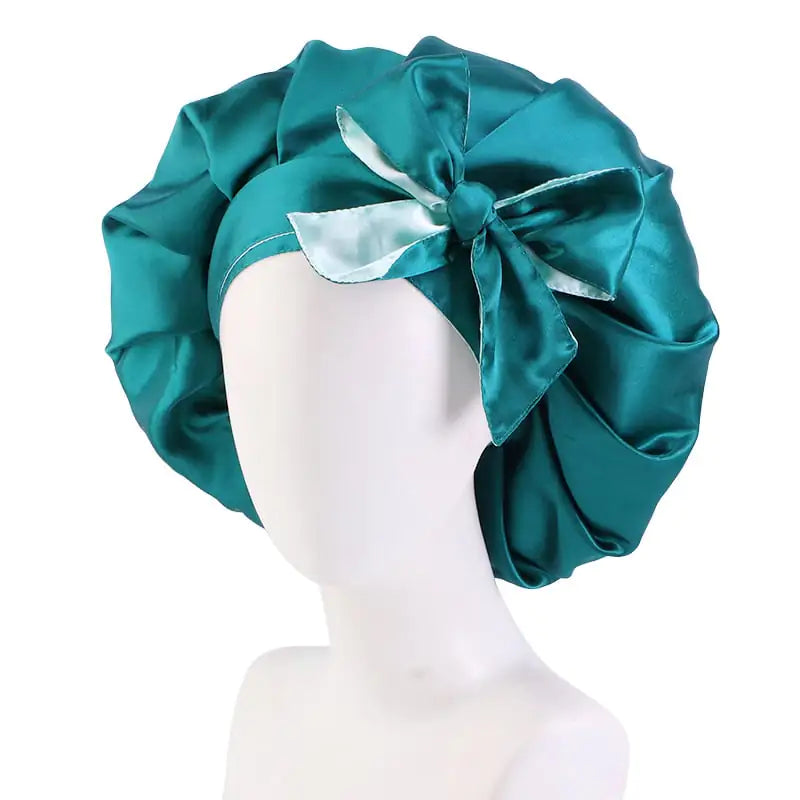 Trendy Double Satin Women's Hair Care Cap - Curly Luxe