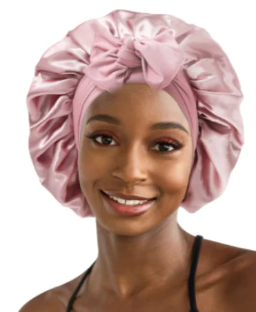 Trendy Double Satin Women's Hair Care Cap - Curly Luxe