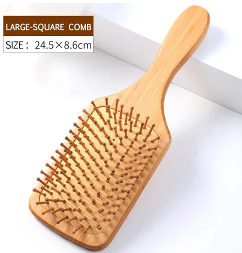 Bamboo Hair Brush with Air Cushion for Hair Care (One) - Curly Luxe