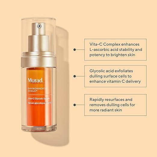Murad Environmental Shield Vita-C Glycolic Brightening Serum 1oz - Curly Luxe