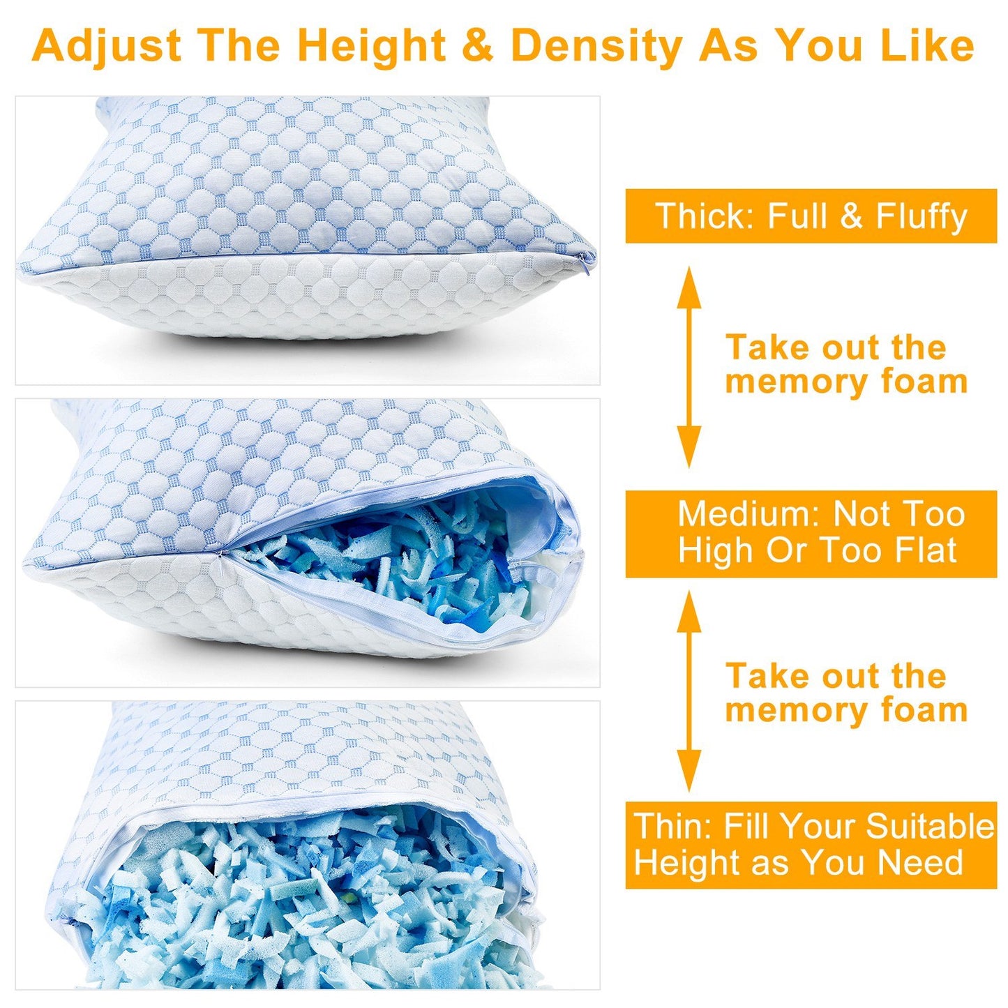 Cooling Memory Foam Pillow - Curly Luxe