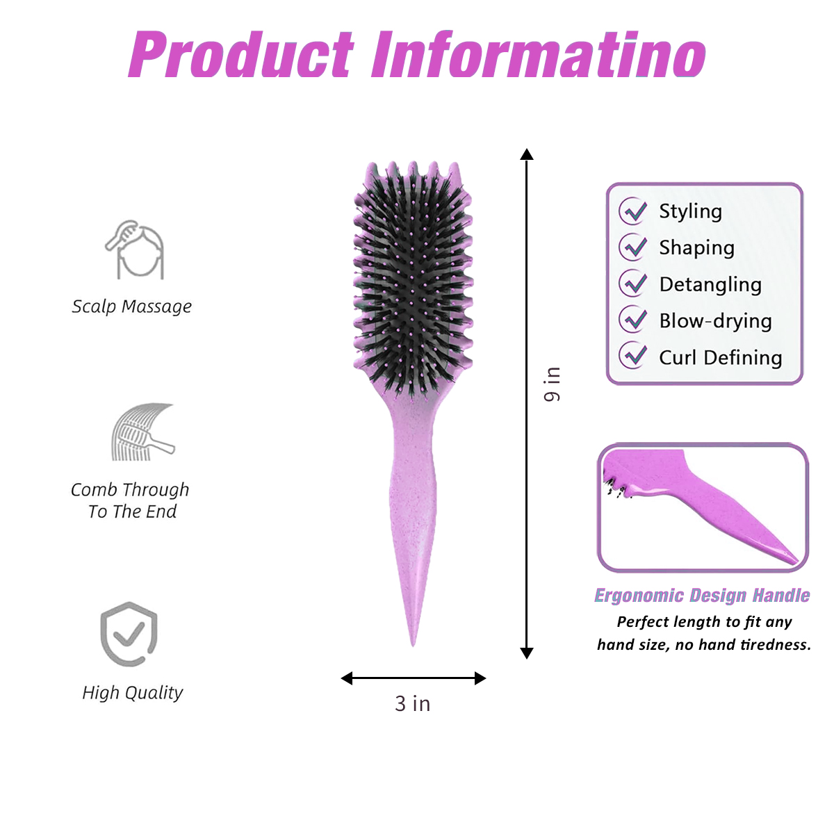 Curl Defining Brush - Purple - Curly Luxe