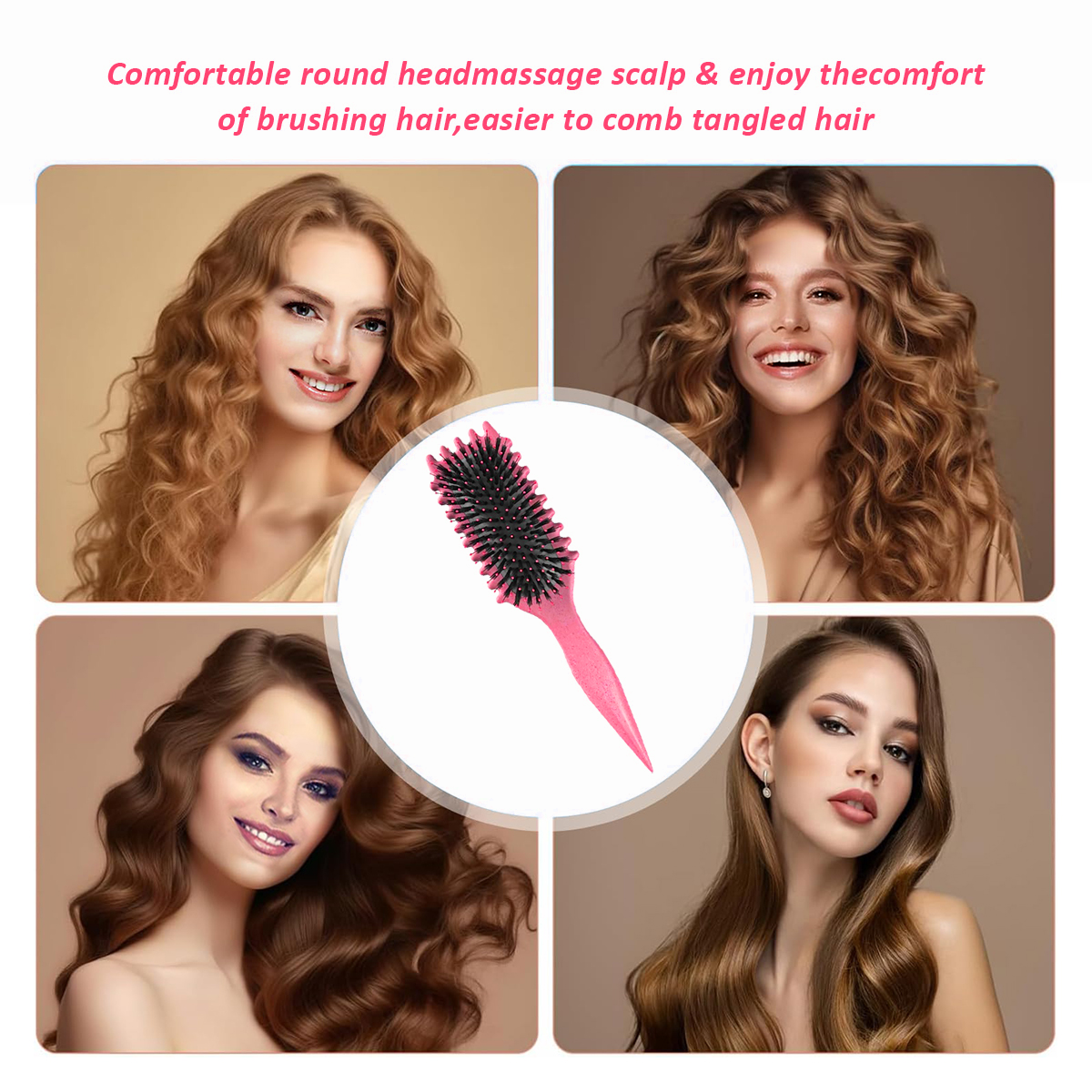 Curl Defining Brush - Pink - Curly Luxe