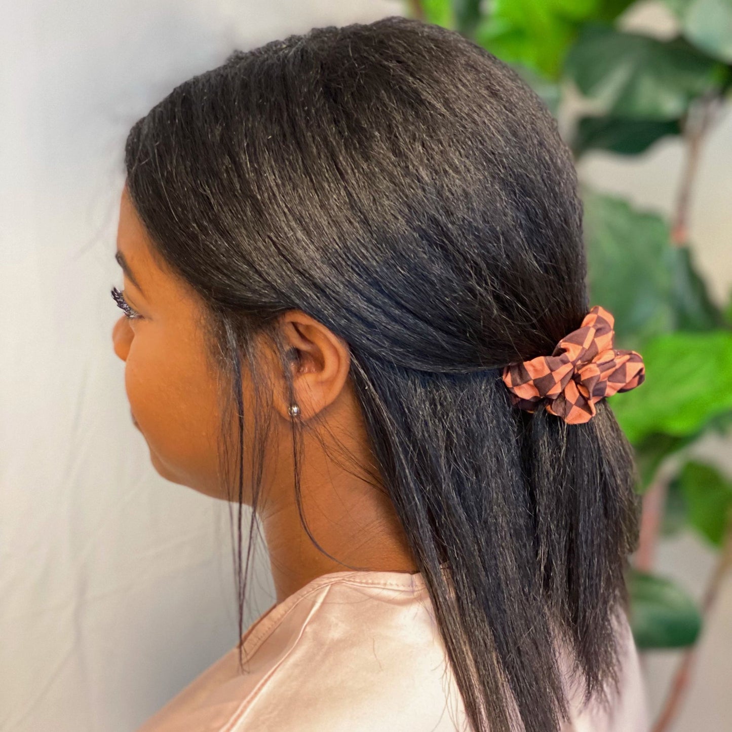 Checkerboard Hair Scrunchie Set - Curly Luxe