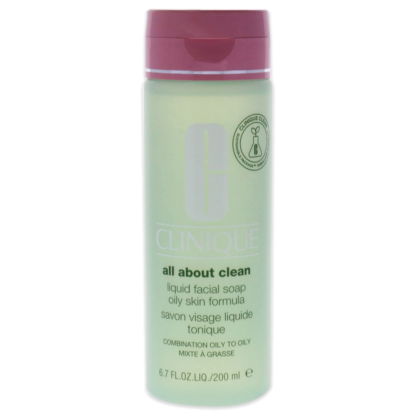 All About Clean Liquid Facial Soap Oily Skin Formula by Clinique for Unisex - 6.7 oz Soap - Curly Luxe