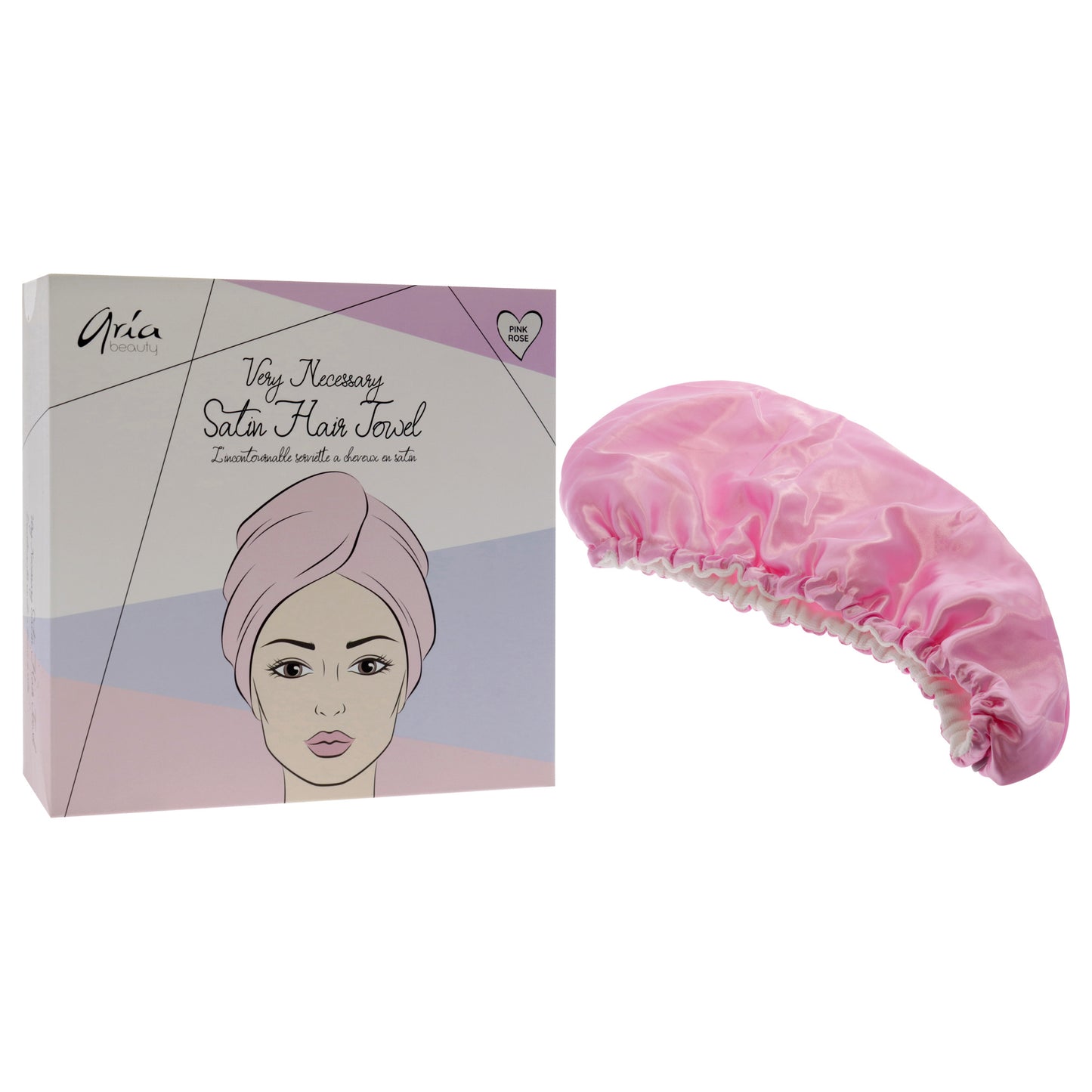 Satin Hair Towel - Pink - Curly Luxe