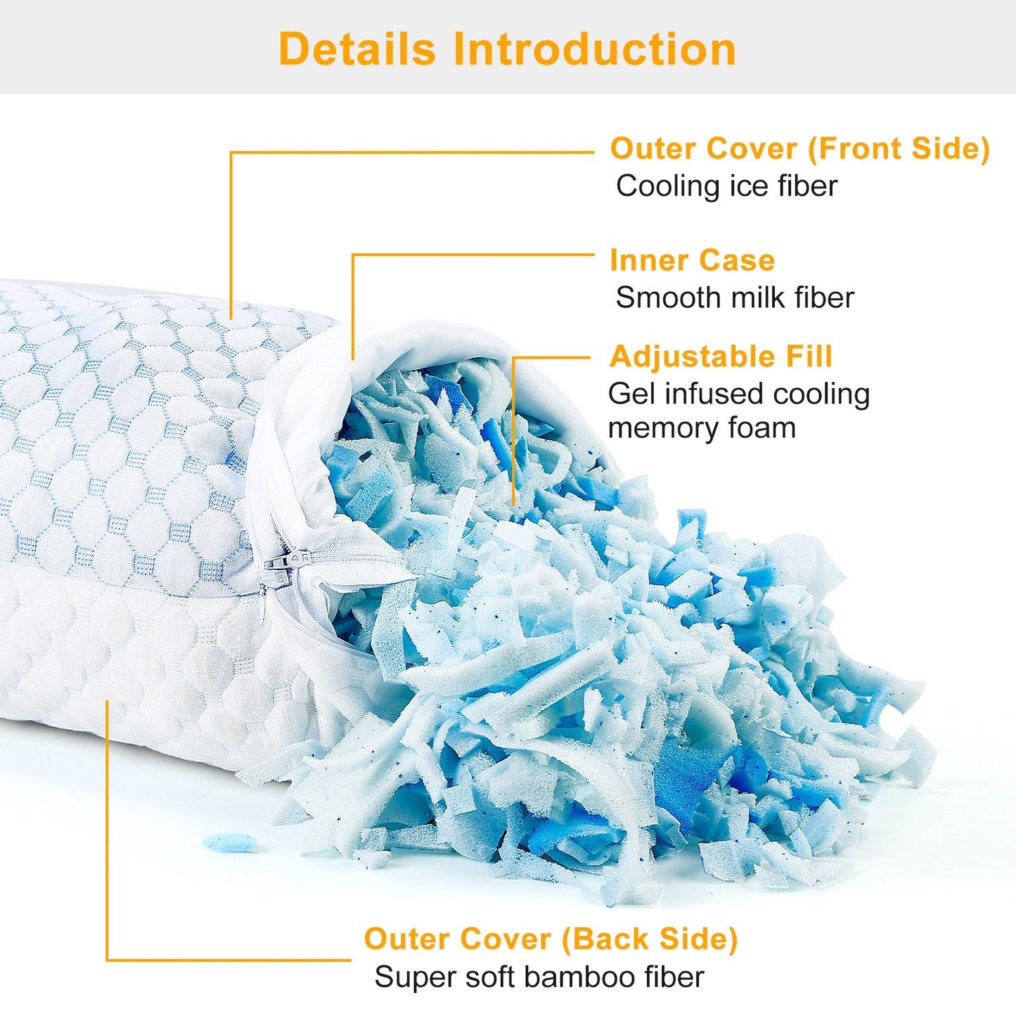 Cooling Memory Foam Pillow - Curly Luxe