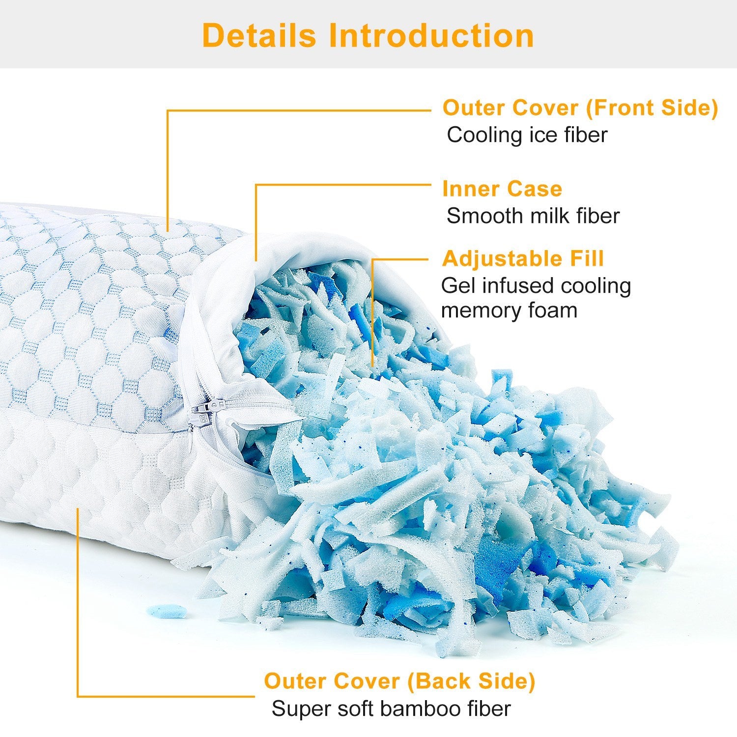 Cooling Memory Foam Pillow - Curly Luxe