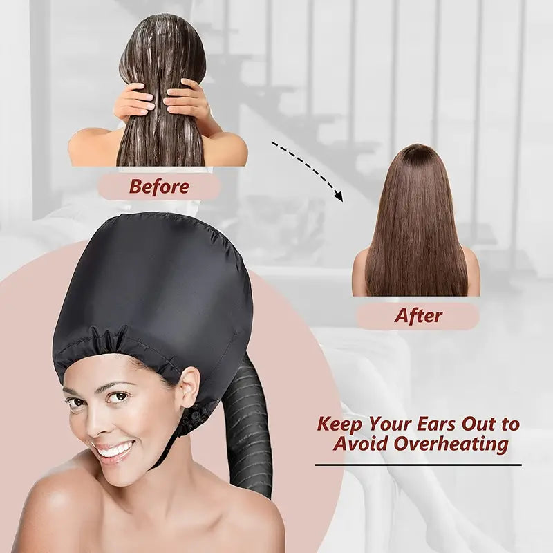 Soft Hooded Hair Dryer Attachment for Curly Hair Care - Curly Luxe