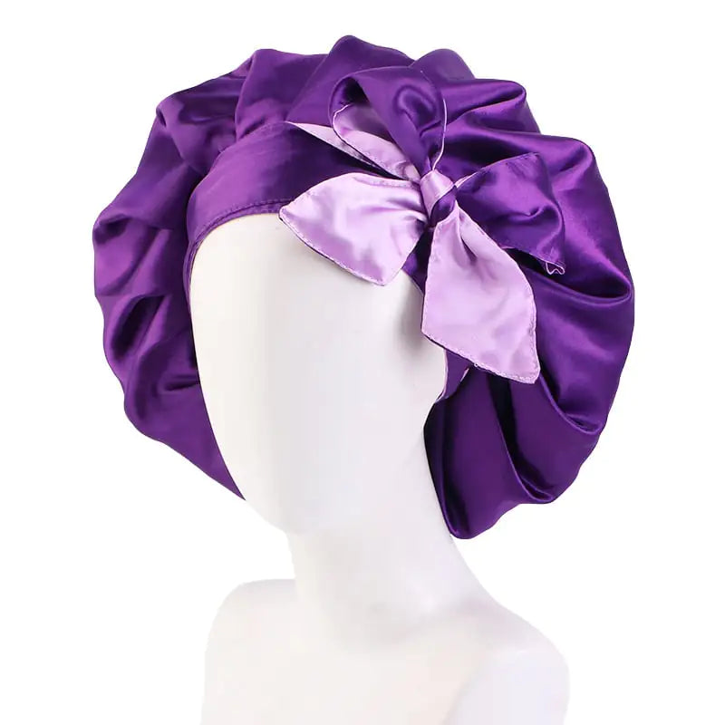Trendy Double Satin Women's Hair Care Cap - Curly Luxe