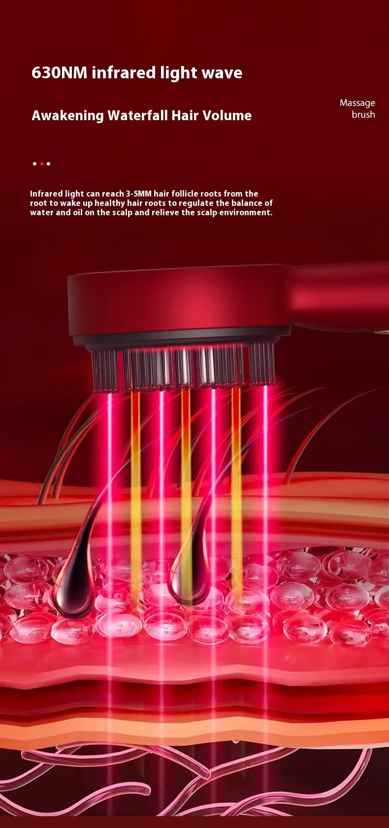 Electric Scalp Massage Comb – Red Light & Hair Care - Curly Luxe