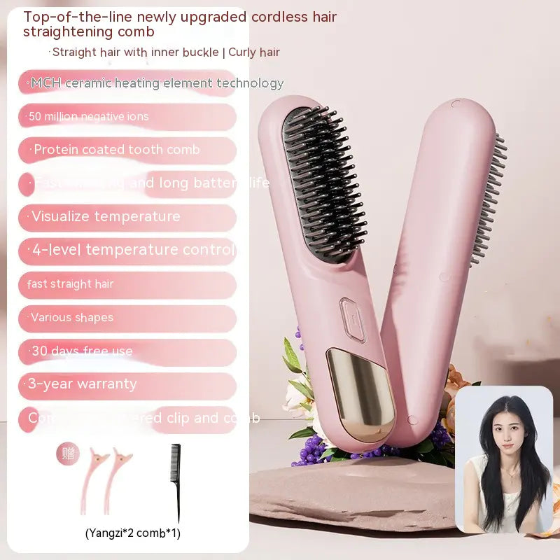 Portable Wireless Straight Comb for Hair Care - Curly Luxe